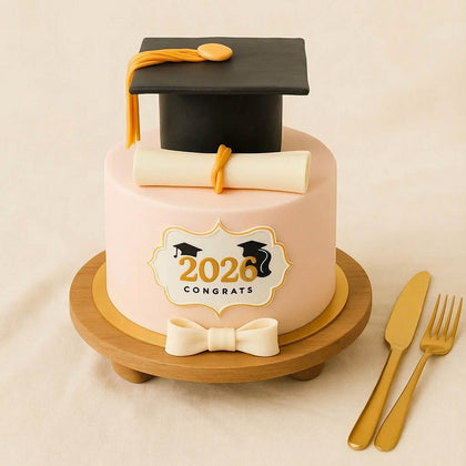 كيك قبعة التخرج مخصص بالعام