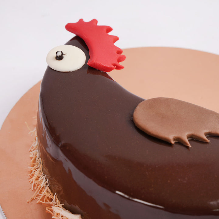 Hen Designed Chocolate Cake