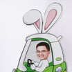 Buuny In A Car Personalized Caricature