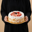 Strawberry Almond Flakes Cake