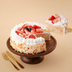 Strawberry Almond Flakes Cake
