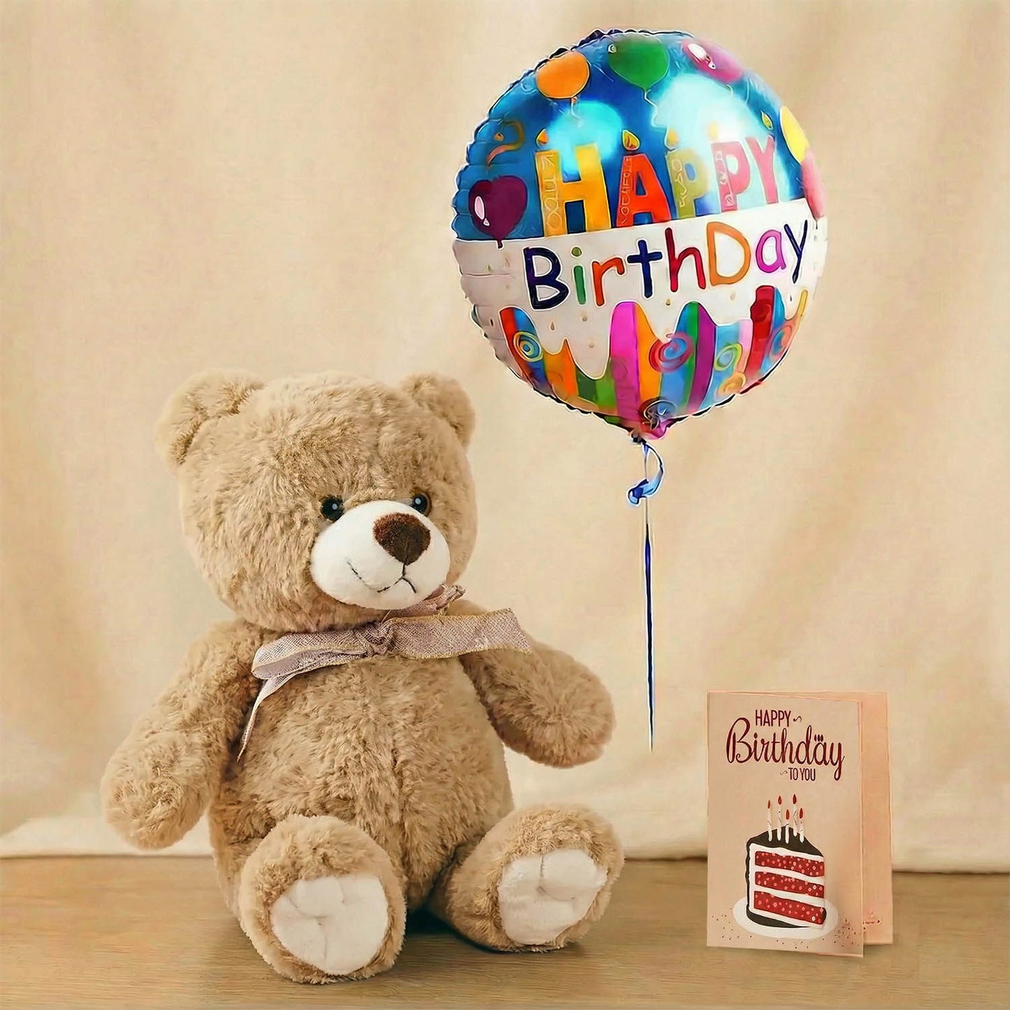HBD Teddy n Foil Balloon 