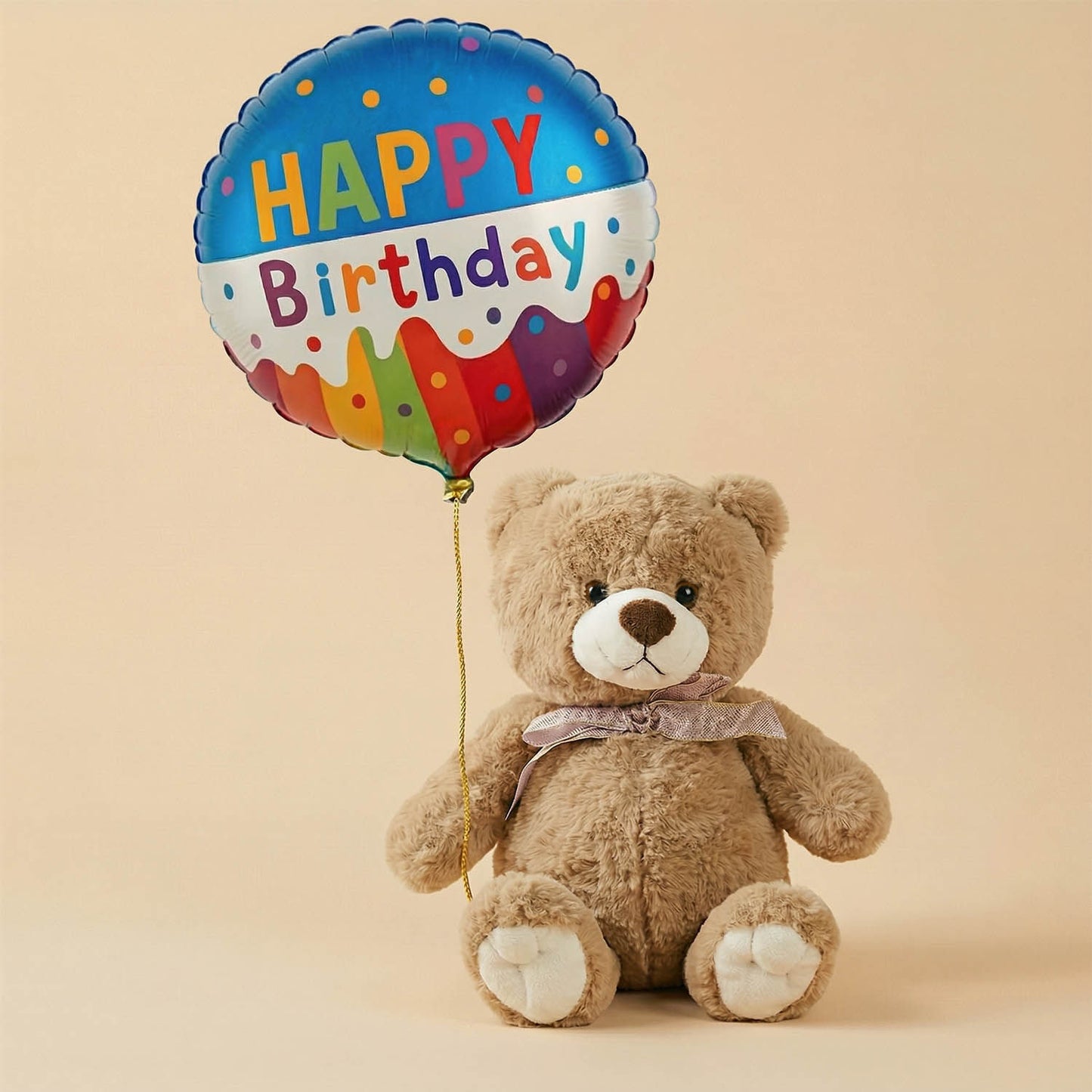 HBD Foil Balloon n Teddy Bear