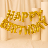 Air-Filled Golden Letter Foil Birthday Balloons 