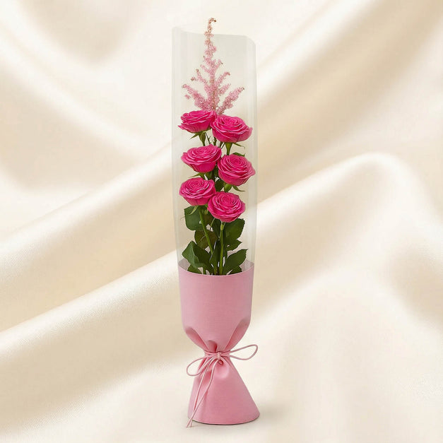 Pink Baby Rose in Beautiful Wrapping