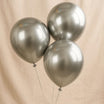 Set of 3 Silver Latex Helium Filled Balloons
