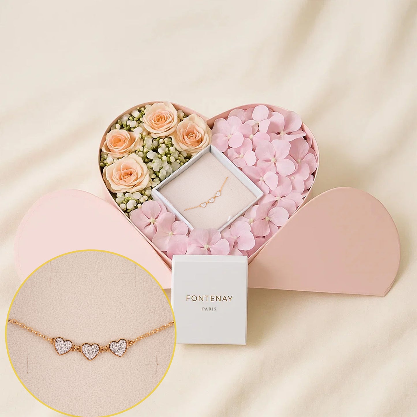 إسورة نسائية فونتيناي باريس مع بوكس قلب الورود