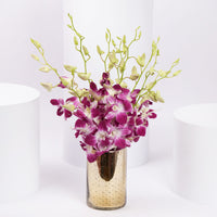 Stunning Purple Orchid in Gold Vase