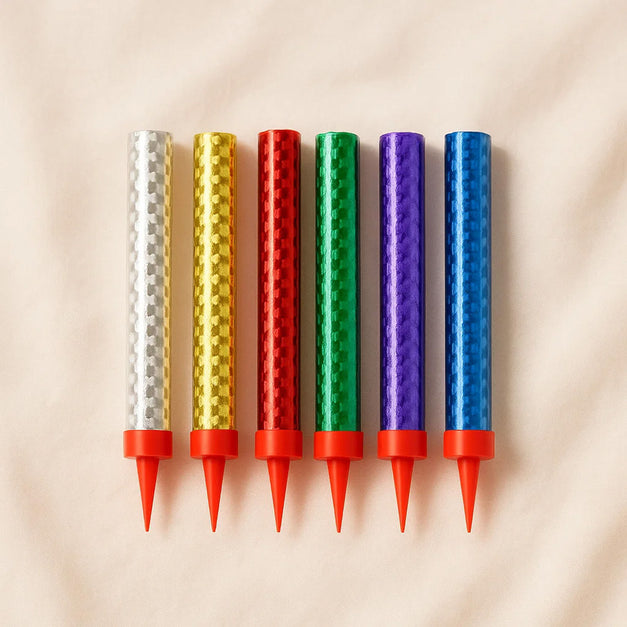 Rainbow Metallic Sparkler Candles |  6 Packs