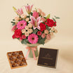 Garden Gala Flower Bouquet With Chocolate Box