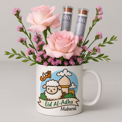 Pink Rose Mug n Money Eidiyah 