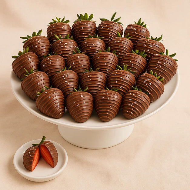 Dark Chocolate Salted  Strawberries