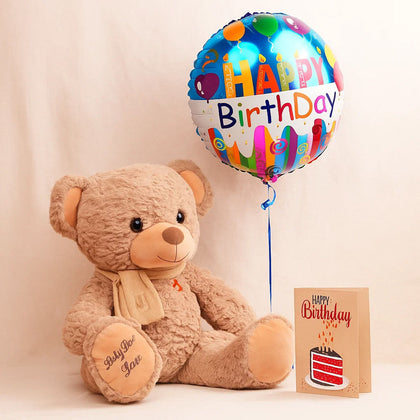 HBD Teddy n Foil Balloon 