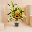 Golden Glow Lily & Sunflower Vase