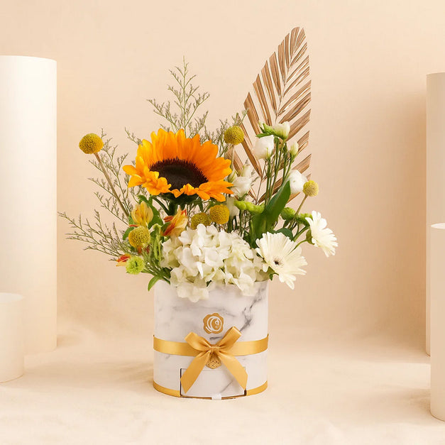 Marble Sunflower Bloom Box