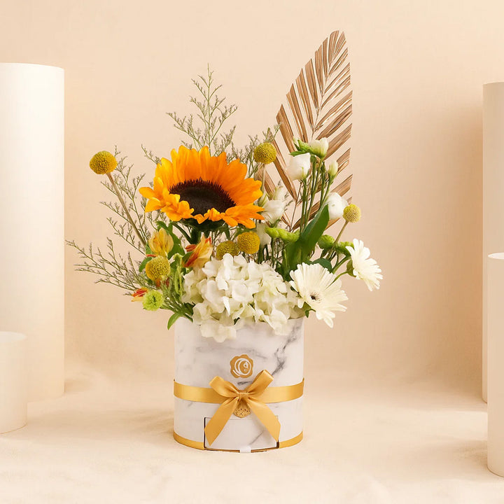 Marble Sunflower Bloom Box
