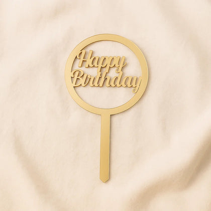 Happy Birthday Gold Topper 