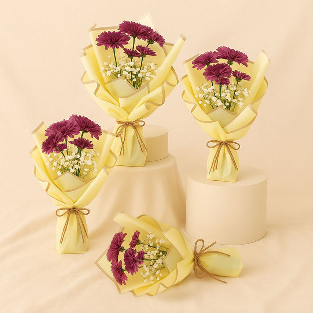 Purple Chrysanthemum Mini Flower Bouquets