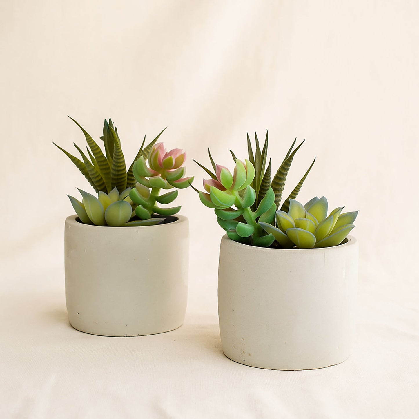 Artificial Green Succulent Set