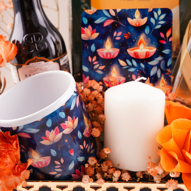 Diwali Flower Basket With Bostani n Treats