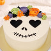 Halloween Floral Skull Cake