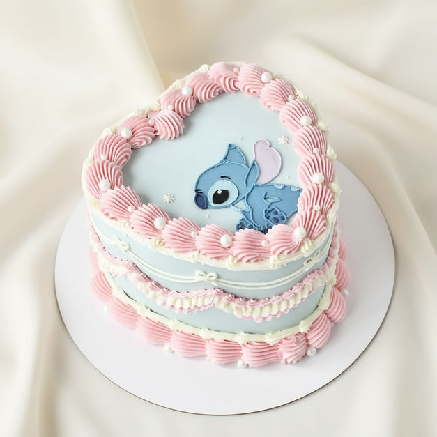 Pink Heart Shape Stitch Cake