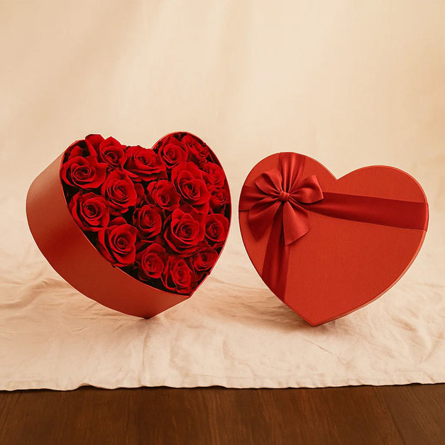 Premium Red Rose Heart Box