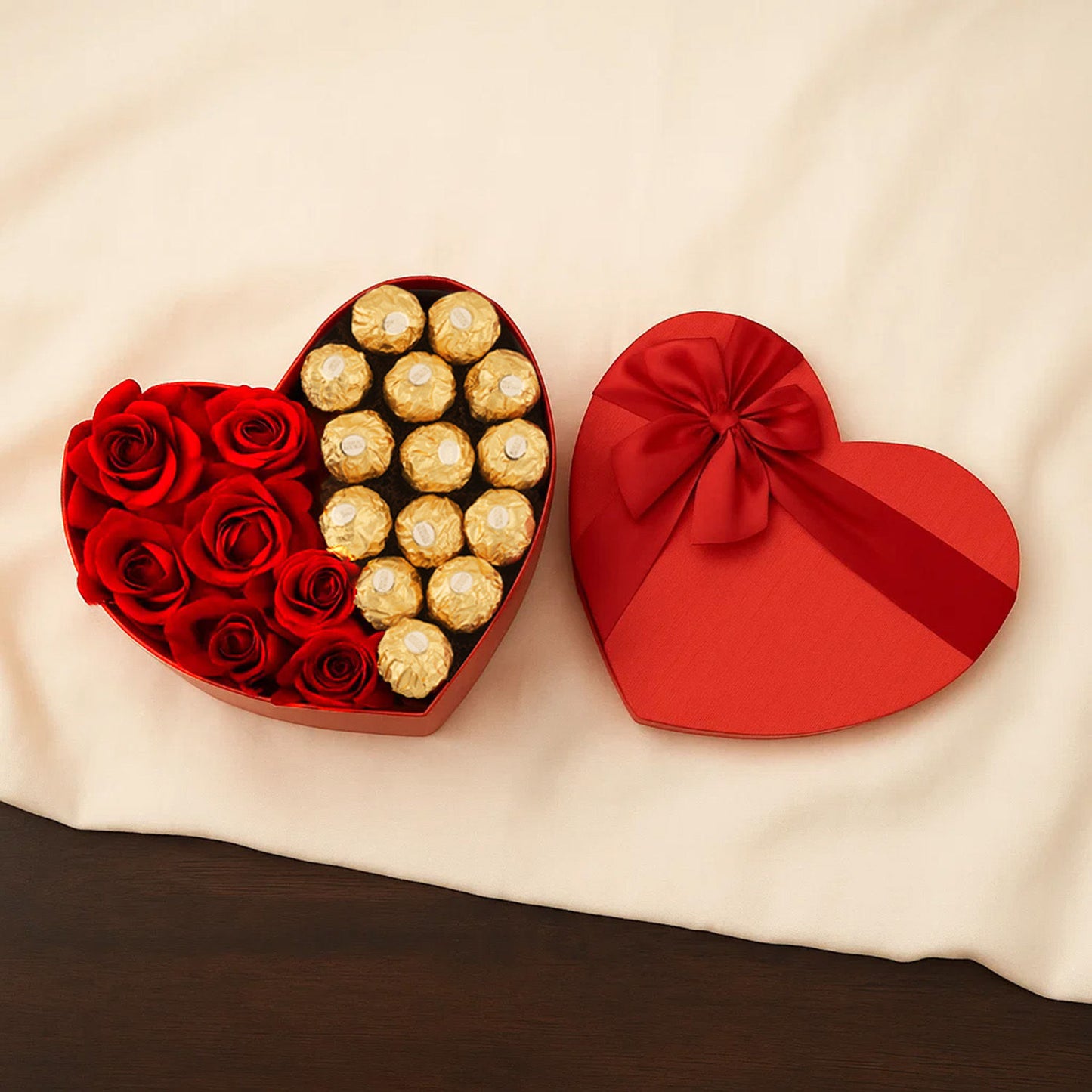 Premium Red Rose Heart Box
