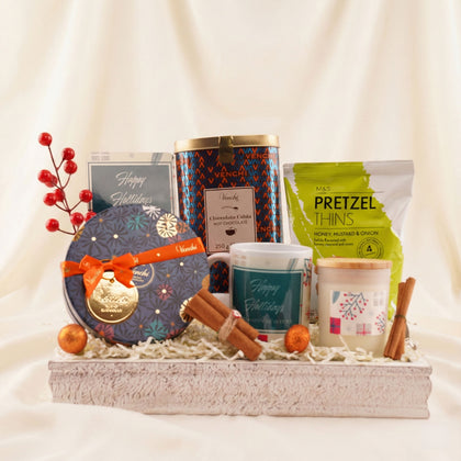 Hot Cocoa Chocolates Pretzels New Year Hamper