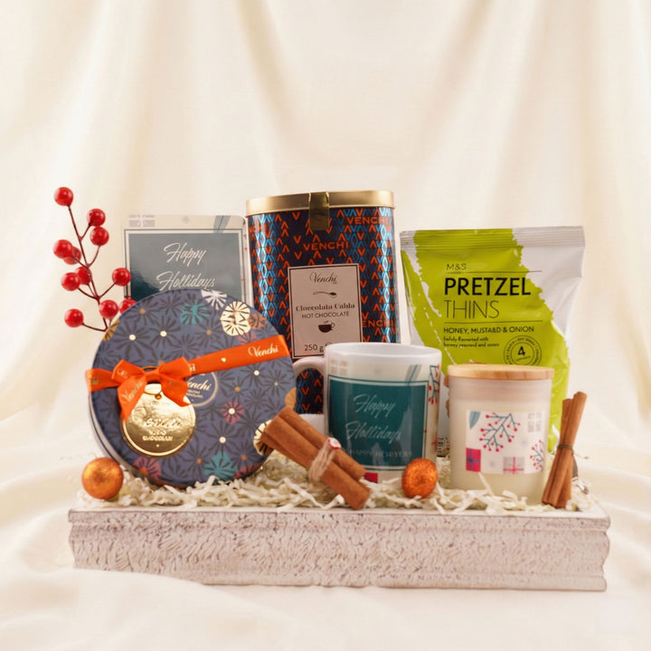 Hot Cocoa Chocolates Pretzels New Year Hamper
