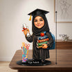 كاريكاتير لفتاة متخرجة ناجحة