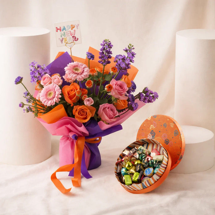 بوكيه راس السنة وشوكولاتة فينشي