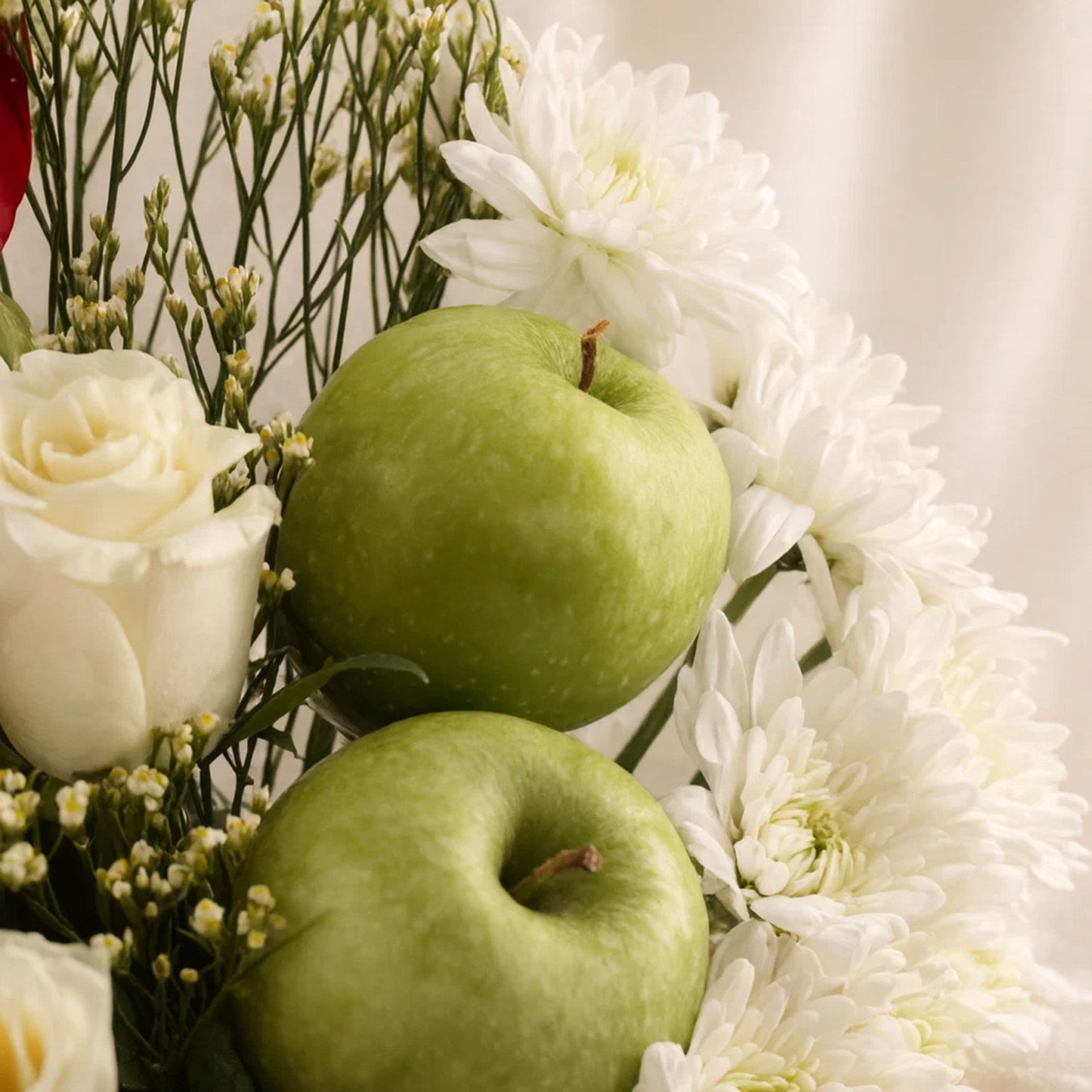 Green Apple with Chocolate Flower Vase