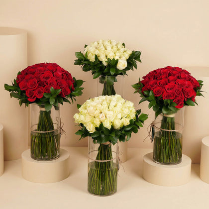 طقم ورود عيد الحب | 4 مزهريات