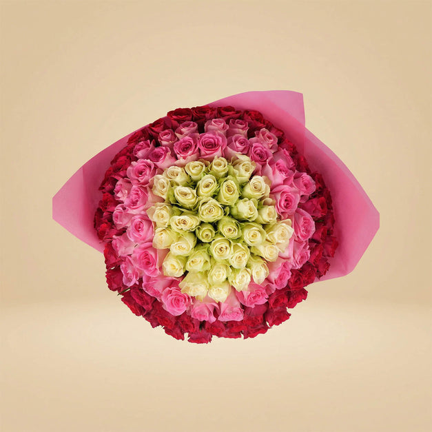 بوكيه ورد مدار المشاعر - 100 وردة