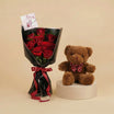Valentine Red Rose Bouquet n Teddy