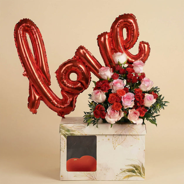 LOVE Box | Roses & Cake for Valentine Day