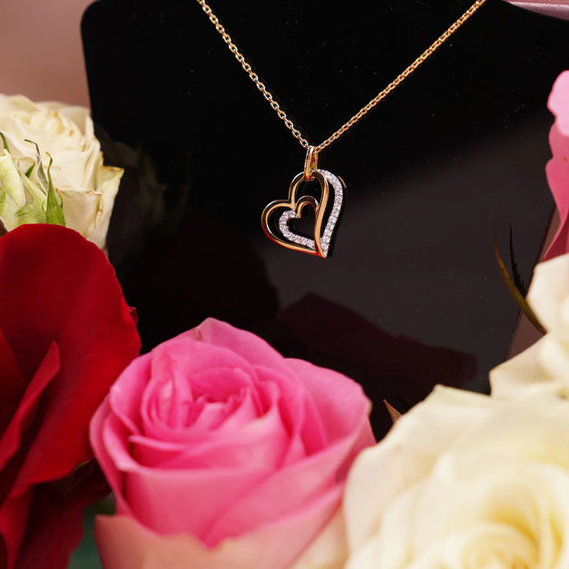 Fontenay Double Heart Necklace n Rose Box