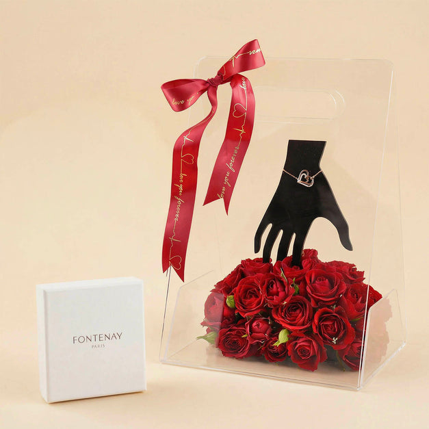 Fontenay Double Heart Bracelet n Red Rose Bag