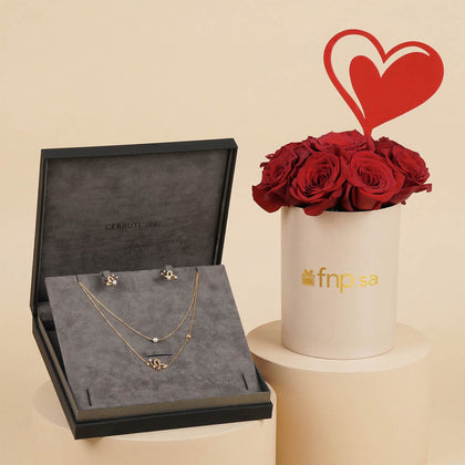 Cerruti 1881 Gold Plated Jewelry Set for Her n Roses 