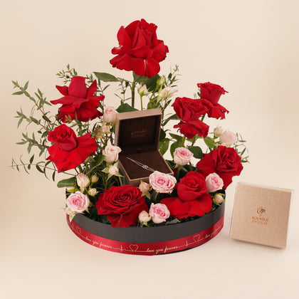 سوار كوهجي ألماس و ذهب 18 قيراط مع ورد