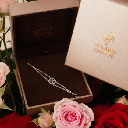 سوار كوهجي ألماس و ذهب 18 قيراط مع ورد