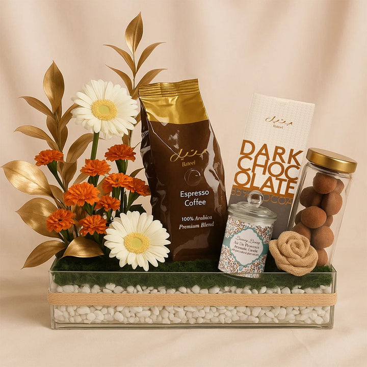 Coffee Hamper with flower tray