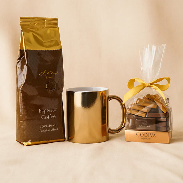 Bateel Coffee n Godiva Chrysanthemum Tray