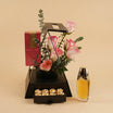 Beautiful Women Perfume with Rose & Chocolate Stand