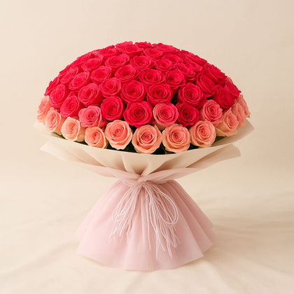 Blossom Dome Pink Roses Bouquet 