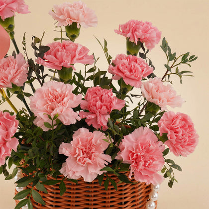  Pink Carnation Pearl Basket