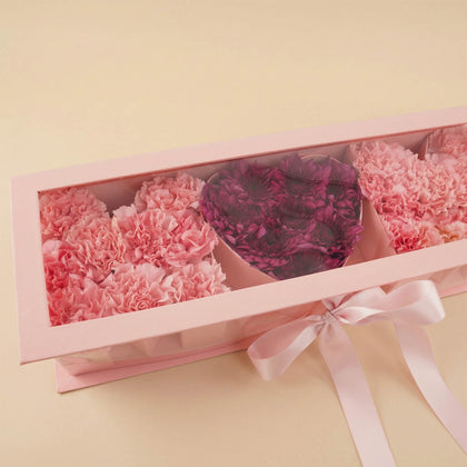 Chrysanthemum & Carnation Mom Heart Box