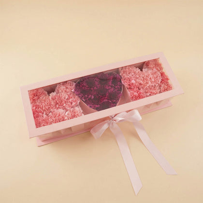 Chrysanthemum & Carnation Mom Heart Box