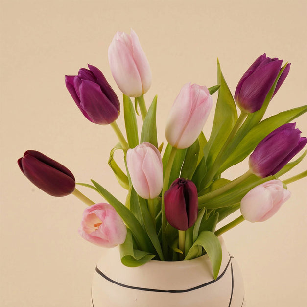 Pink & Purple Tulip Vase